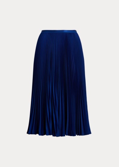 Falda Polo Ralph Lauren Mujer Azul Marino - Pleated Midi - APCUB9586